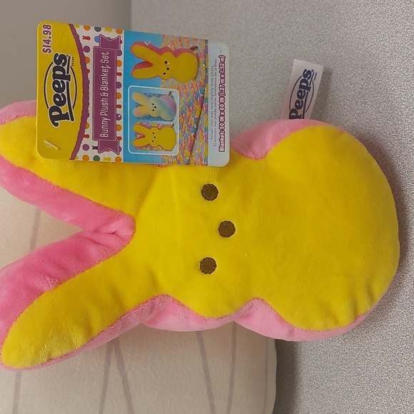 Peeps Plush Lot of 2 Mummy and Yellow Bunny - Picture 4 of 16